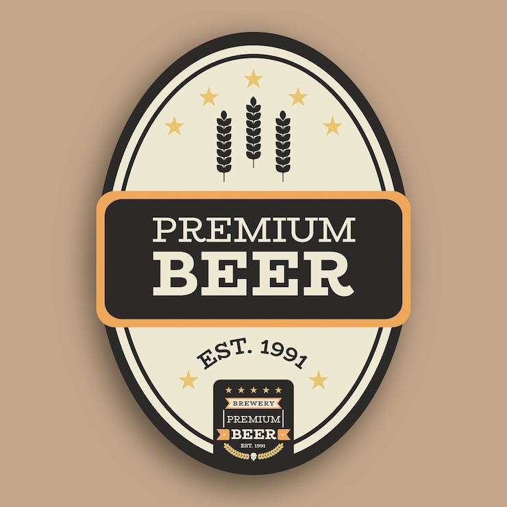 Gratis Vector vintage premium bierbrouwerij label