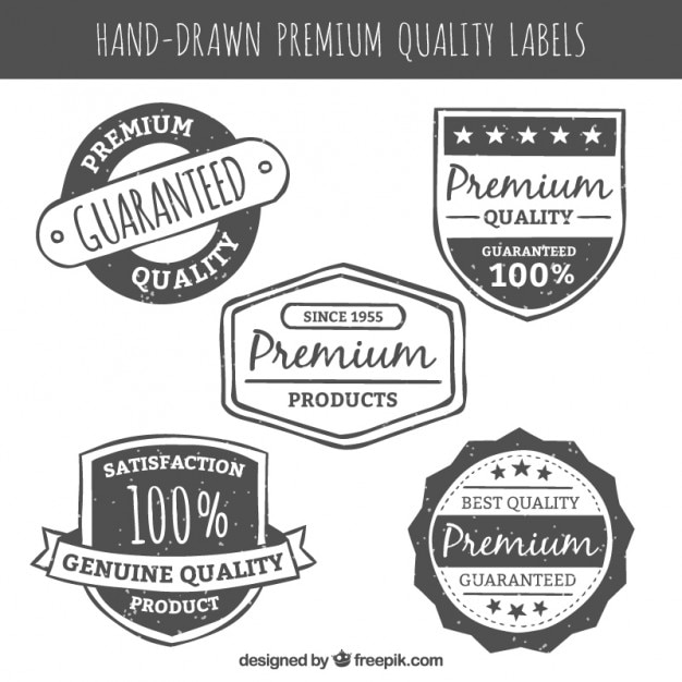 Gratis vector vintage premium kwaliteit stickers