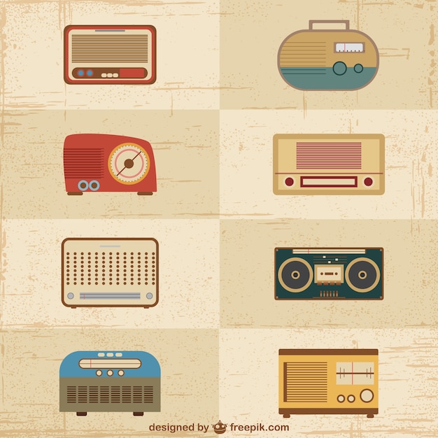 Vintage radio set vectoren