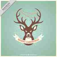 Gratis vector vintage rendieren achtergrond met bericht van merry christmas