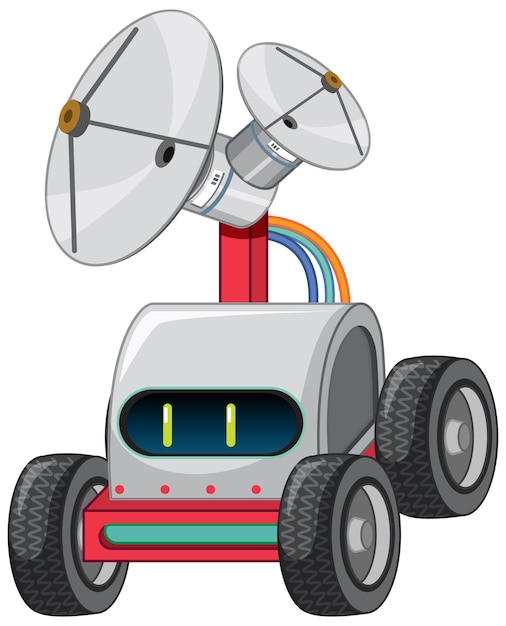 Gratis vector vintage robot auto speelgoed met gloeilamp