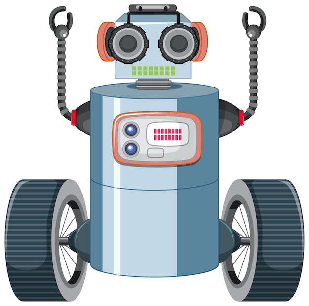 Gratis vector vintage robot speelgoed op witte achtergrond