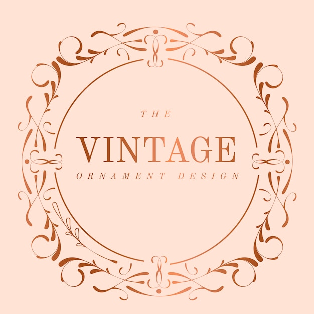 Gratis vector vintage rose goud art nouveau badge vector