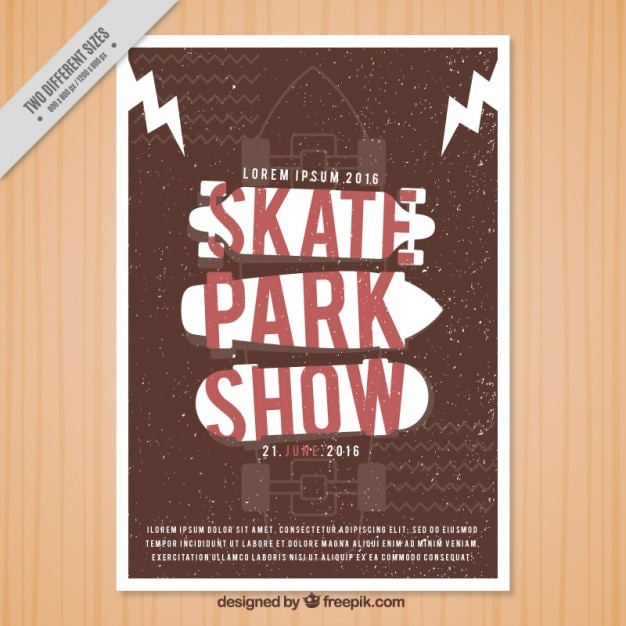 Gratis vector vintage skate park toont flyer