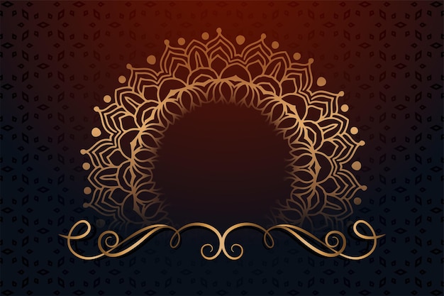 Gratis vector vintage stijl gouden mandala patroon etnische achtergrond ontwerp