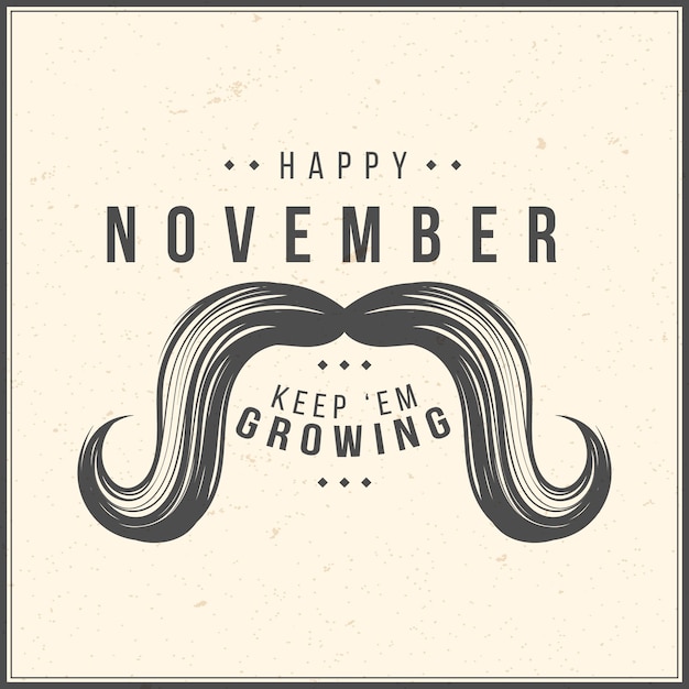 Gratis vector vintage stijl snor movember