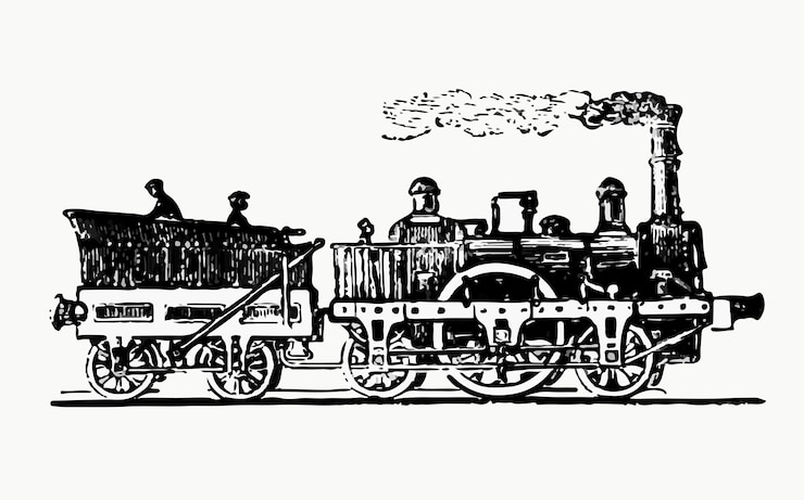 Gratis Vector vintage stoomtrein illustratie