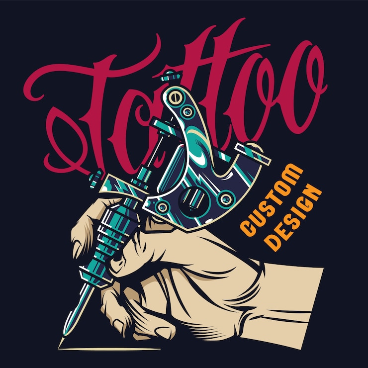 Gratis Vector vintage tattoo studio print