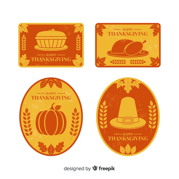 Gratis vector vintage thanksgiving labelcollectie