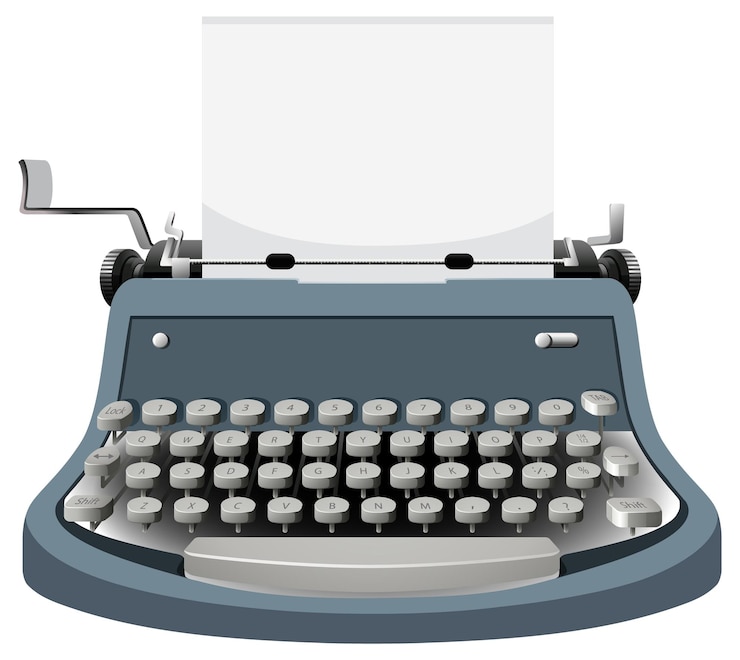 Gratis Vector vintage typemachine in grijze kleur