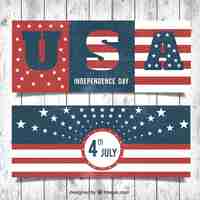 Gratis vector vintage usa geplaatste banners