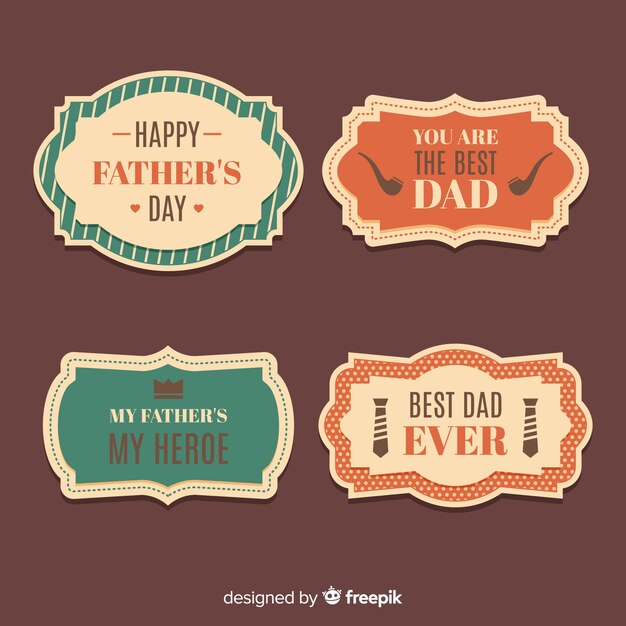 Vintage vaderdag badge collectie