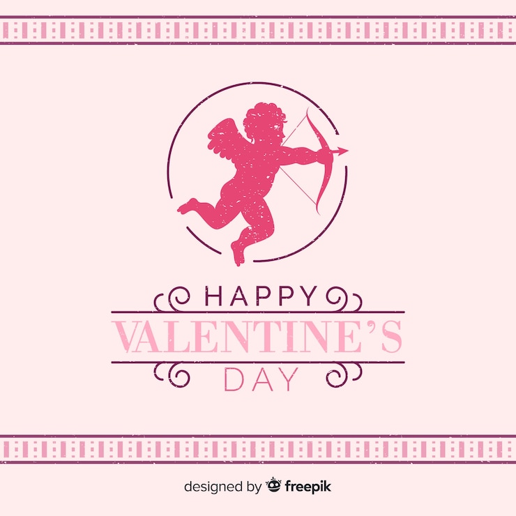 Gratis Vector vintage valentijnsdag achtergrond