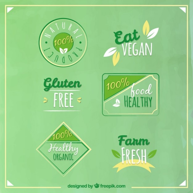 Gratis vector vintage veganistisch labels