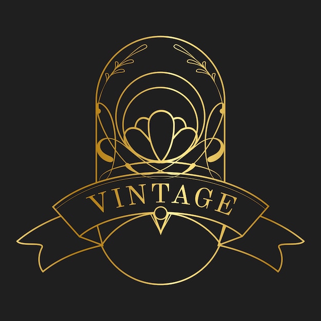 Vintage verzameling art nouveau badge vectoren