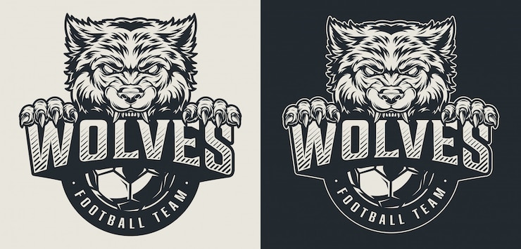 Gratis Vector vintage voetbalteam monochroom logo