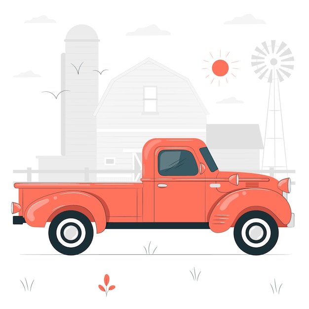 Gratis vector vintage vrachtwagen concept illustratie
