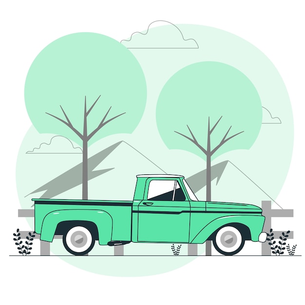 Gratis vector vintage vrachtwagen concept illustratie