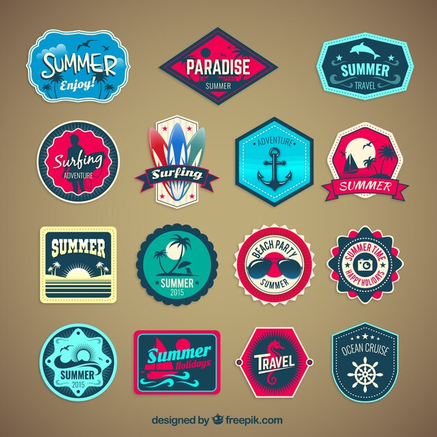 Vintage zomer badges