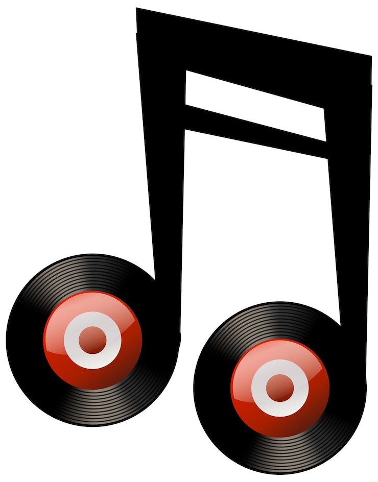 Gratis Vector vinylplaten als muzieknoten
