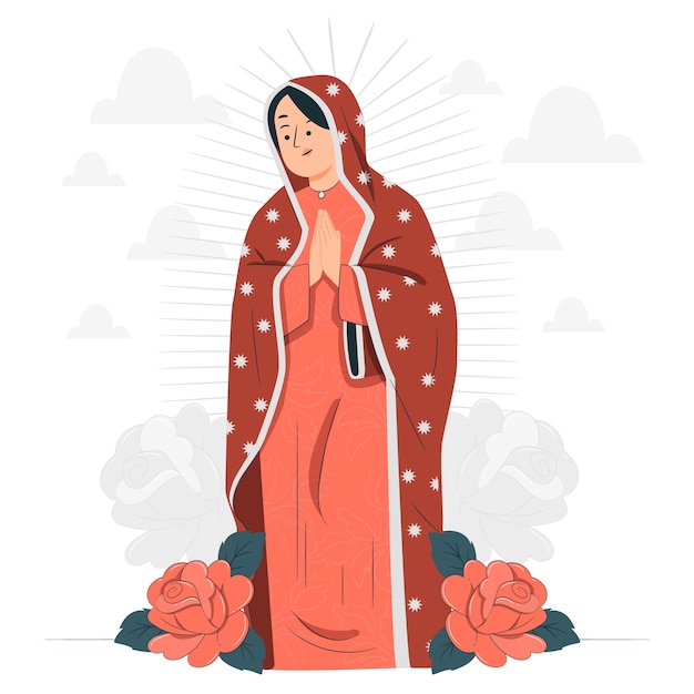 Gratis vector virgen de guadalupe concept illustratie