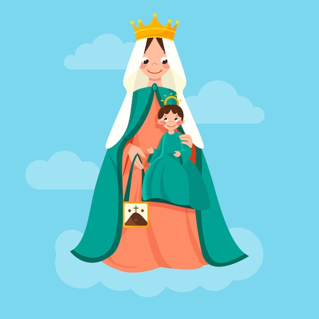 Virgen del carmen illustratie