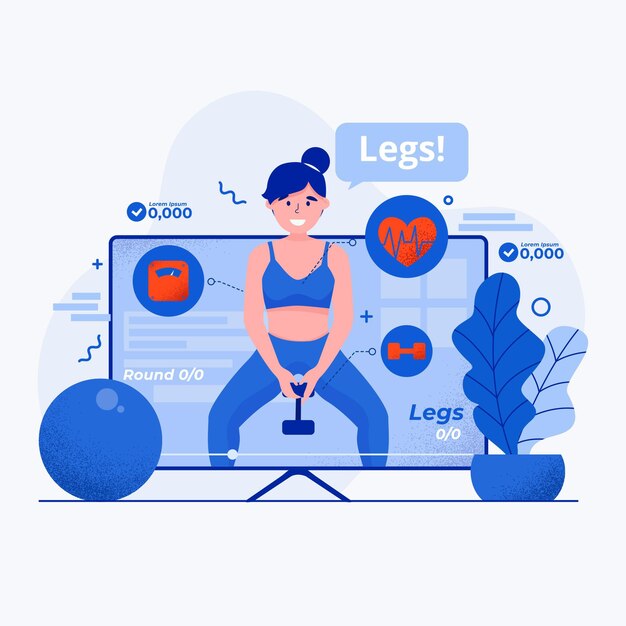 Virtual gym app illustratie