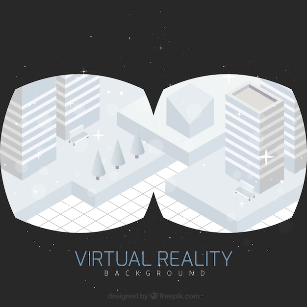Gratis vector virtual reality achtergrond van geometrische stad