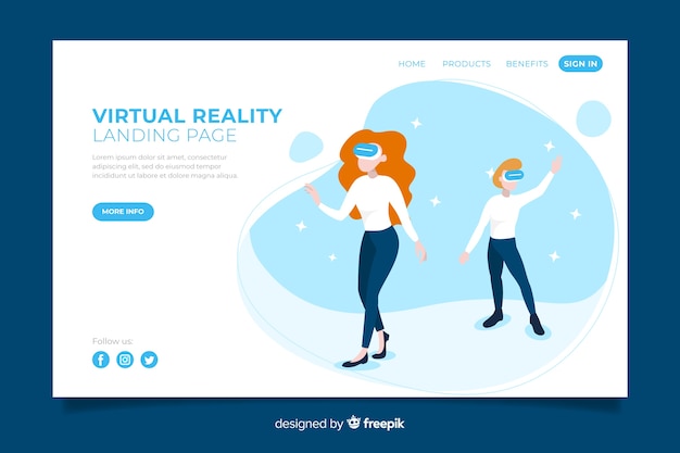 Virtual reality bestemmingspagina sjabloon
