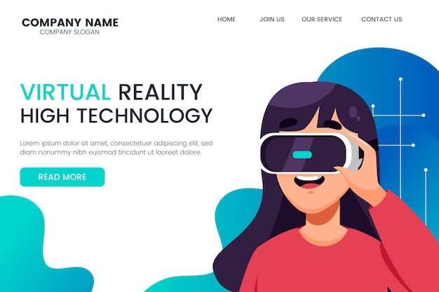 Virtual reality-concept - bestemmingspagina