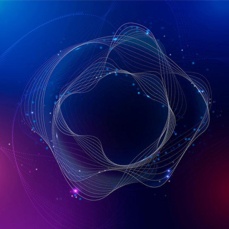 Gratis Vector virtuele assistent cirkel achtergrond vector paarse gradiënt disruptieve technologie