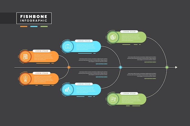 Gratis vector visgraat infographic