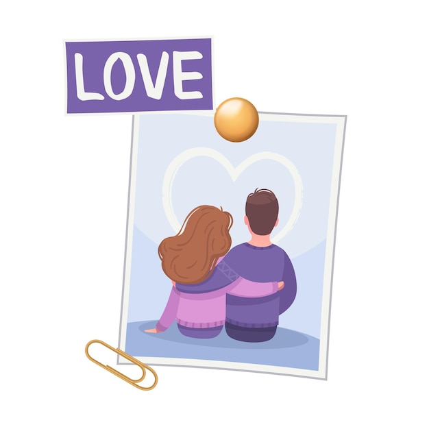 Gratis vector vision board compositie met foto van verliefde paar