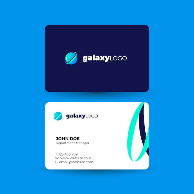 Visitekaartje met galaxy-logo