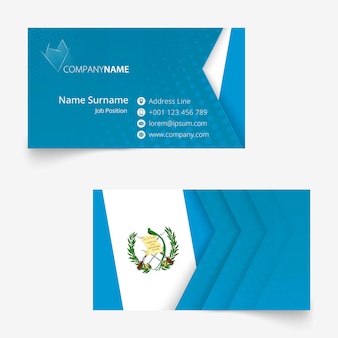 Visitekaartje met vlag van guatemala, standaardformaat (90x50 mm) visitekaartjesjabloon met afloop onder het knipmasker.