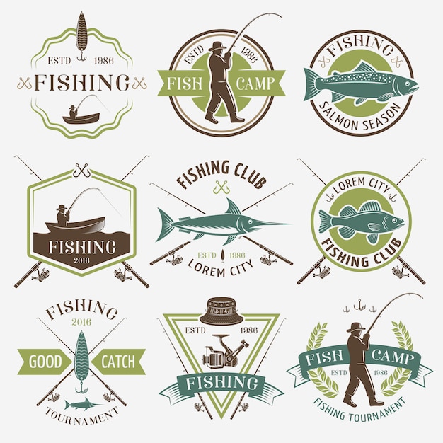 Visverenigingen Kleurrijke emblemen