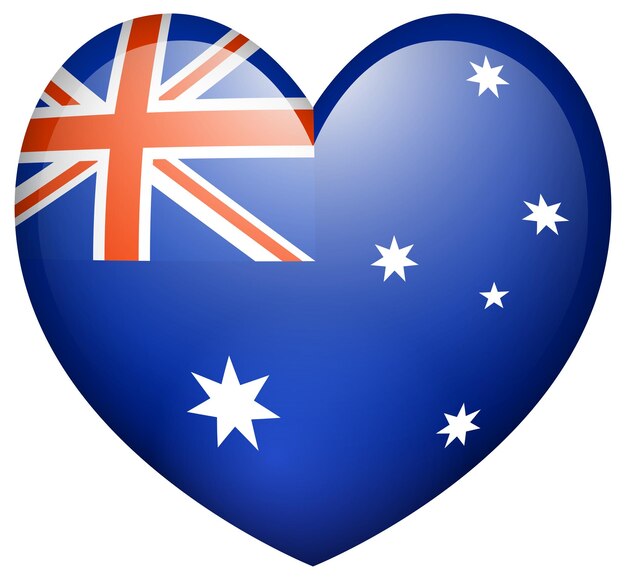 Vlag op Australië in hartvorm