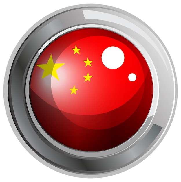 Gratis vector vlag van china in rond frame