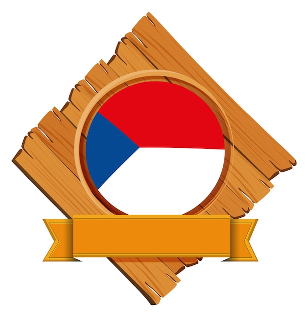 Vlag van de tsjechische republiek op een houten bord