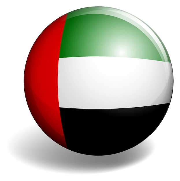 Gratis vector vlag van de verenigde arabische emiraten op ronde badge