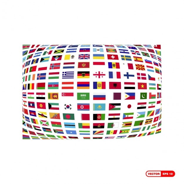 Gratis Vector vlag van de wereld samenstelling