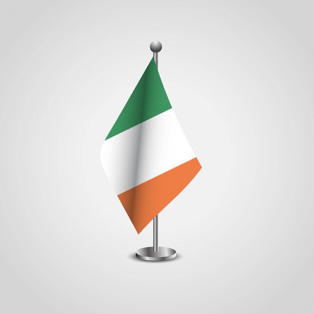 Vlag van Ierland met creatief ontwerp vector