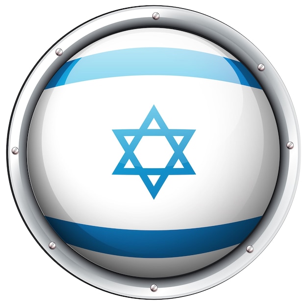 Vlag van Israël op ronde badge