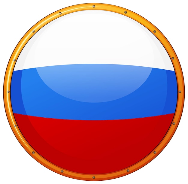 Vlag van rusland in rond frame