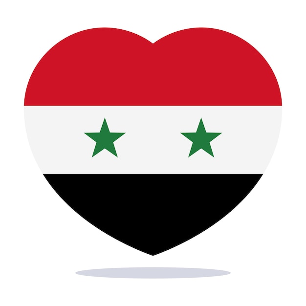 Gratis vector vlag van syrië in hartvorm