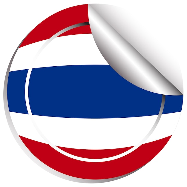 Vlag van Thailand in stickerontwerp