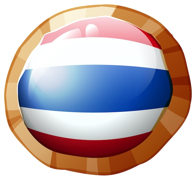 Vlag van thailand op ronde badge