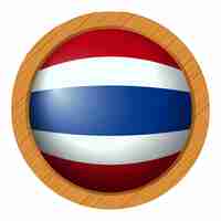 Gratis vector vlag van thailand op ronde badge