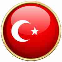 Gratis vector vlag van turkije op ronde badge