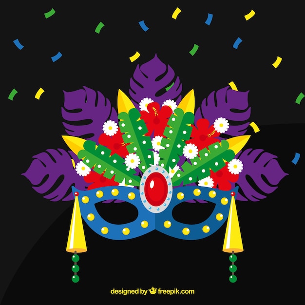 Gratis vector vlak braziliaans carnaval masker